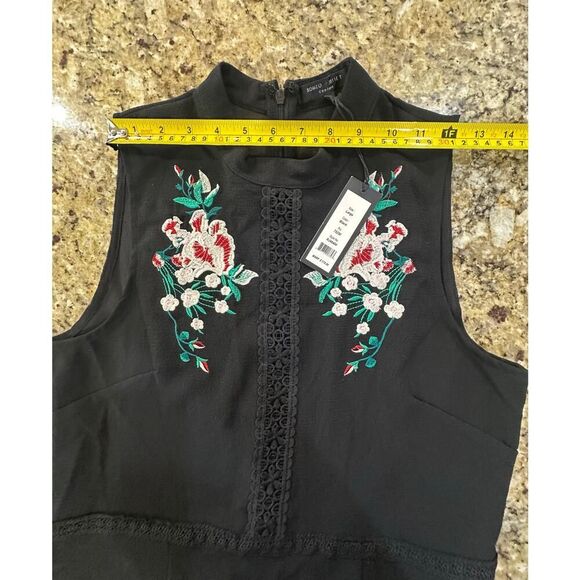 Romeo & Juliet Couture Floral Embroidered Whimsigoth Fairy Mini Dress SZ Large - Picture 16 of 16